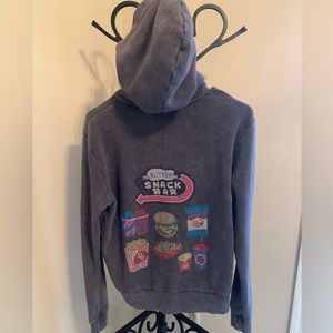 Butter zip up hoodie girls large  grey snack bar